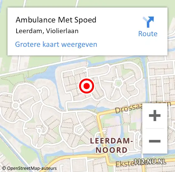 Locatie op kaart van de 112 melding: Ambulance Met Spoed Naar Leerdam, Violierlaan op 12 april 2018 09:11