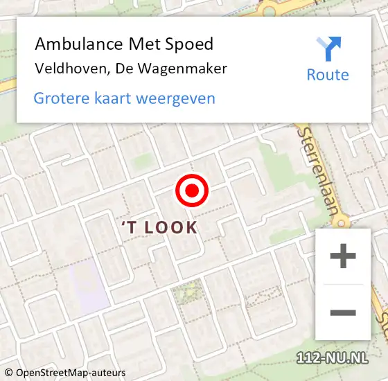 Locatie op kaart van de 112 melding: Ambulance Met Spoed Naar Veldhoven, De Wagenmaker op 12 april 2018 10:02