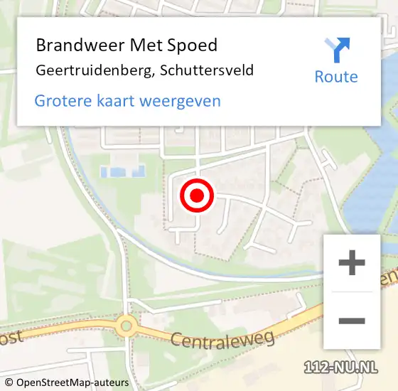 Locatie op kaart van de 112 melding: Brandweer Met Spoed Naar Geertruidenberg, Schuttersveld op 12 april 2018 10:17