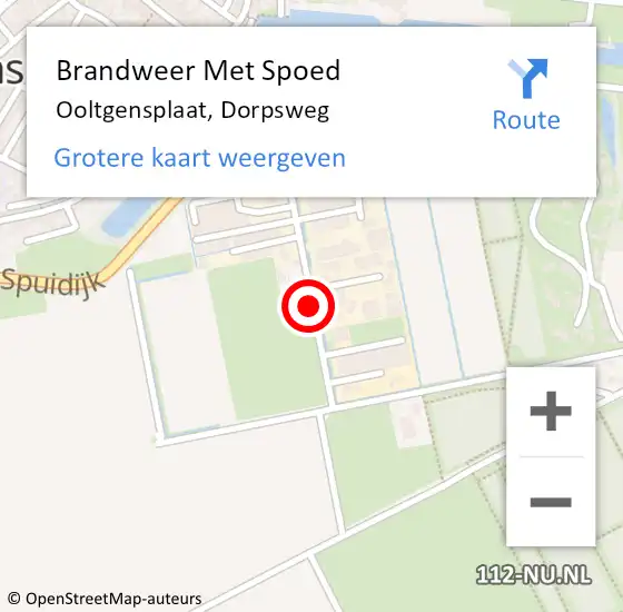 Locatie op kaart van de 112 melding: Brandweer Met Spoed Naar Ooltgensplaat, Dorpsweg op 12 april 2018 10:25