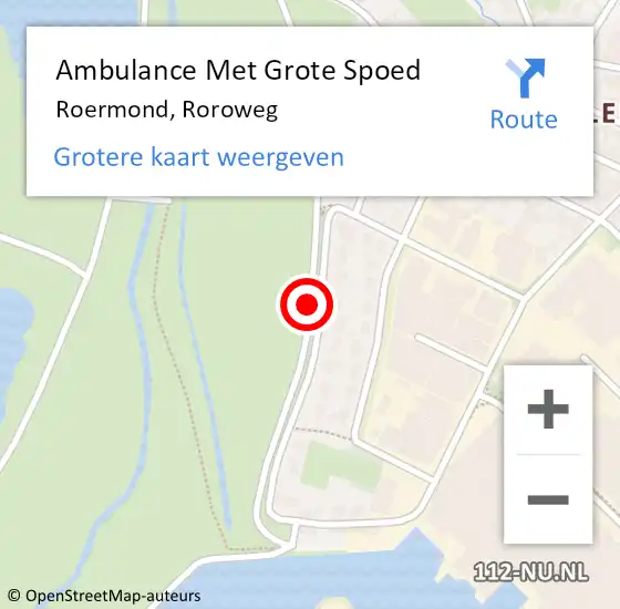 Locatie op kaart van de 112 melding: Ambulance Met Grote Spoed Naar Roermond, Roroweg op 12 april 2018 10:38