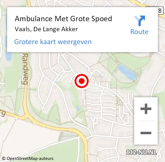 Locatie op kaart van de 112 melding: Ambulance Met Grote Spoed Naar Vaals, De Lange Akker op 12 april 2018 11:03
