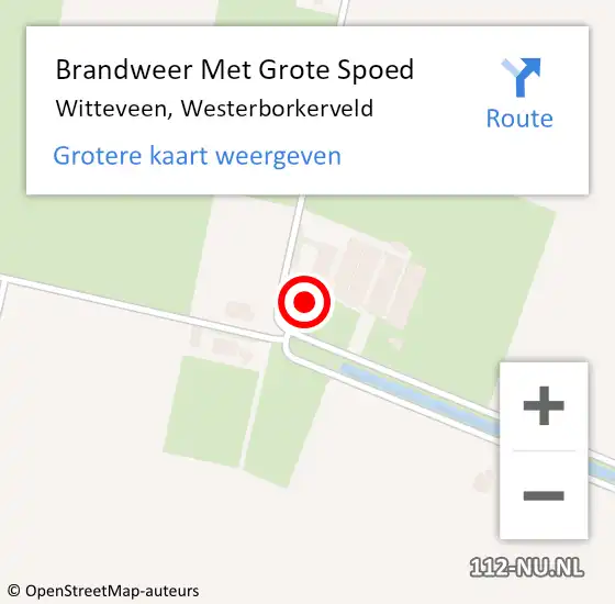 Locatie op kaart van de 112 melding: Brandweer Met Grote Spoed Naar Witteveen, Westerborkerveld op 12 april 2018 11:55