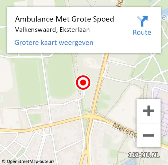 Locatie op kaart van de 112 melding: Ambulance Met Grote Spoed Naar Valkenswaard, Eksterlaan op 12 april 2018 12:31