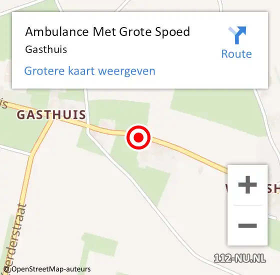 Locatie op kaart van de 112 melding: Ambulance Met Grote Spoed Naar Gasthuis op 12 april 2018 15:40