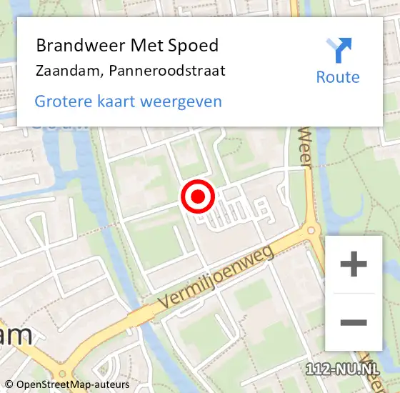 Locatie op kaart van de 112 melding: Brandweer Met Spoed Naar Zaandam, Panneroodstraat op 12 april 2018 17:43