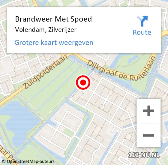 Locatie op kaart van de 112 melding: Brandweer Met Spoed Naar Volendam, Zilverijzer op 12 april 2018 17:48