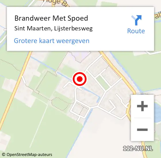 Locatie op kaart van de 112 melding: Brandweer Met Spoed Naar Sint Maarten, Lijsterbesweg op 12 april 2018 18:46