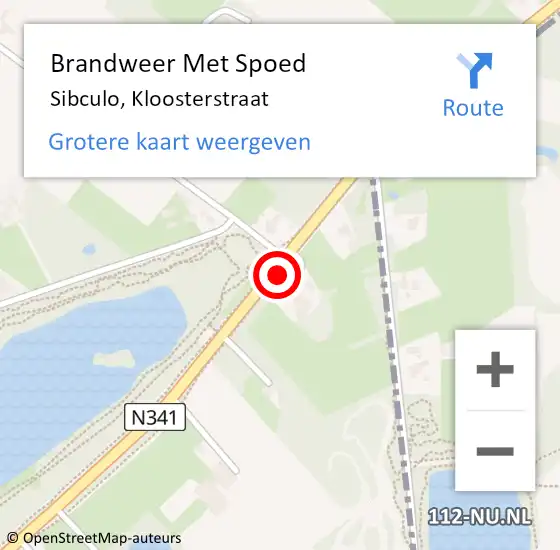 Locatie op kaart van de 112 melding: Brandweer Met Spoed Naar Sibculo, Kloosterstraat op 12 april 2018 18:58