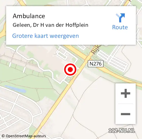 Locatie op kaart van de 112 melding: Ambulance Geleen, Dr H van der Hoffplein op 12 april 2018 19:28