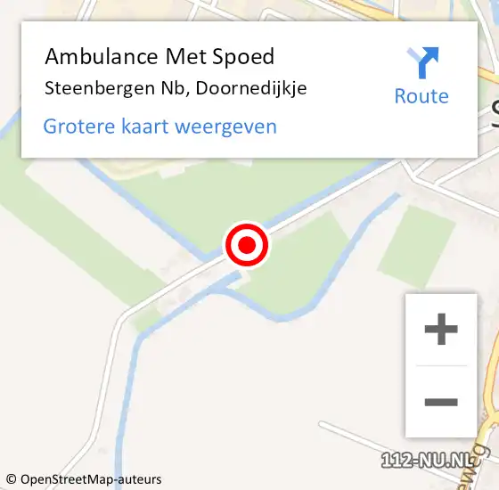 Locatie op kaart van de 112 melding: Ambulance Met Spoed Naar Steenbergen Nb, Doornedijkje op 12 april 2018 19:29