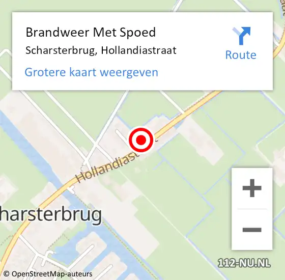 Locatie op kaart van de 112 melding: Brandweer Met Spoed Naar Scharsterbrug, Hollandiastraat op 12 april 2018 19:41