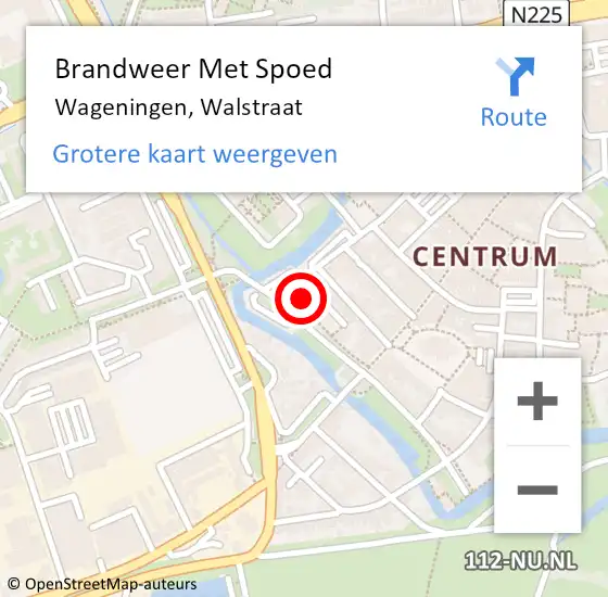 Locatie op kaart van de 112 melding: Brandweer Met Spoed Naar Wageningen, Walstraat op 12 april 2018 20:09