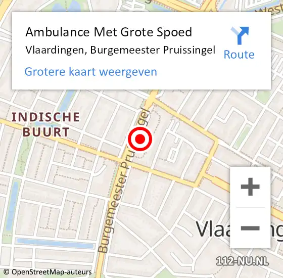 Locatie op kaart van de 112 melding: Ambulance Met Grote Spoed Naar Vlaardingen, Burgemeester Pruissingel op 12 april 2018 20:59