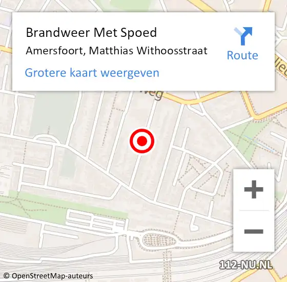 Locatie op kaart van de 112 melding: Brandweer Met Spoed Naar Amersfoort, Matthias Withoosstraat op 12 april 2018 21:23