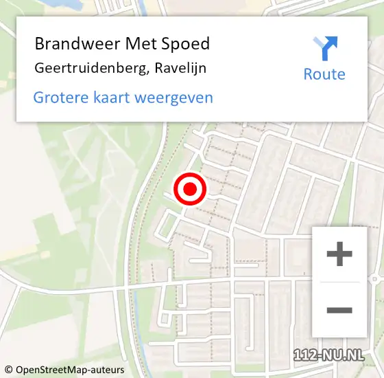 Locatie op kaart van de 112 melding: Brandweer Met Spoed Naar Geertruidenberg, Ravelijn op 12 april 2018 23:19