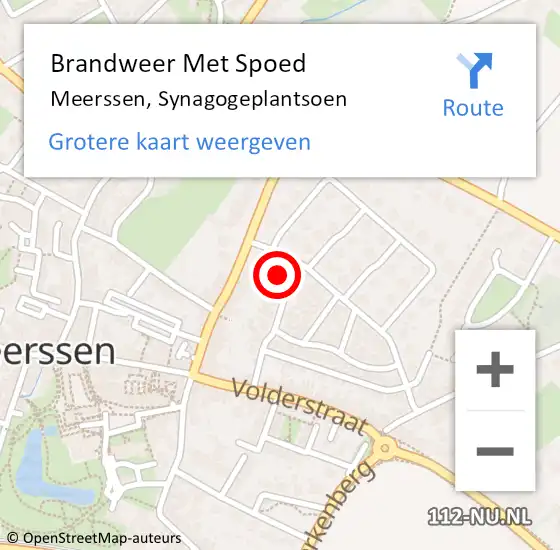 Locatie op kaart van de 112 melding: Brandweer Met Spoed Naar Meerssen, Synagogeplantsoen op 13 april 2018 01:38