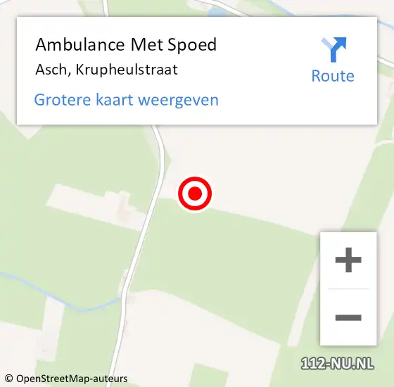 Locatie op kaart van de 112 melding: Ambulance Met Spoed Naar Asch, Krupheulstraat op 13 april 2018 04:01