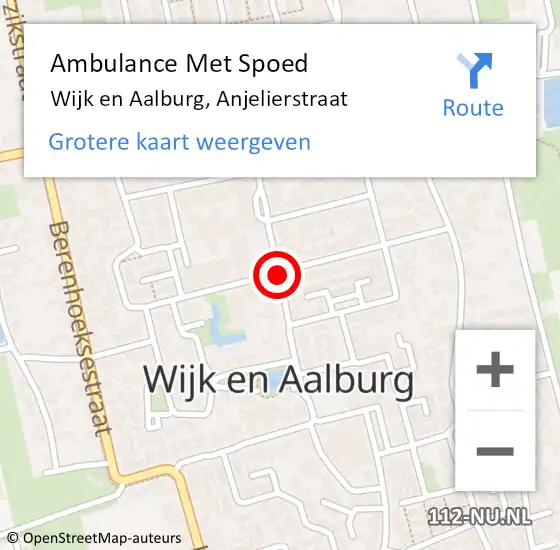 Locatie op kaart van de 112 melding: Ambulance Met Spoed Naar Wijk en Aalburg, Anjelierstraat op 13 april 2018 06:59