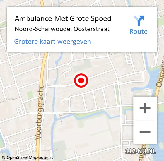 Locatie op kaart van de 112 melding: Ambulance Met Grote Spoed Naar Noord-Scharwoude, Oosterstraat op 13 april 2018 07:28