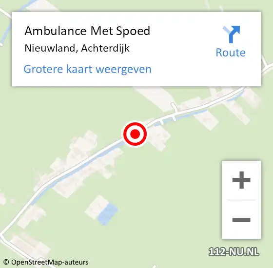 Locatie op kaart van de 112 melding: Ambulance Met Spoed Naar Nieuwland, Achterdijk op 13 april 2018 07:54