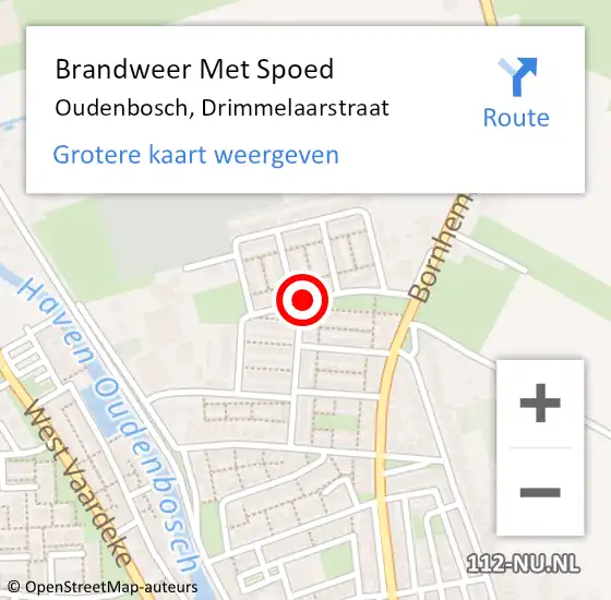 Locatie op kaart van de 112 melding: Brandweer Met Spoed Naar Oudenbosch, Drimmelaarstraat op 13 april 2018 07:59