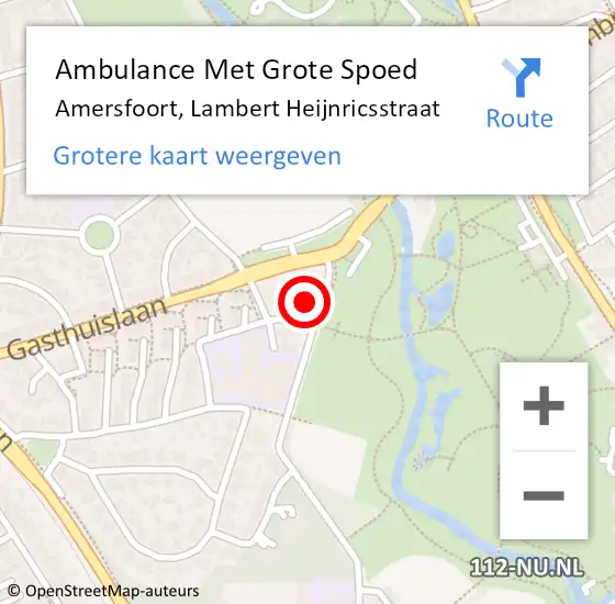 Locatie op kaart van de 112 melding: Ambulance Met Grote Spoed Naar Amersfoort, Lambert Heijnricsstraat op 13 april 2018 08:49