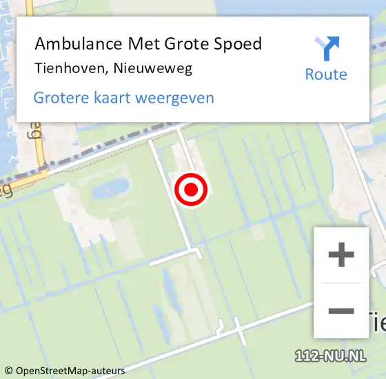 Locatie op kaart van de 112 melding: Ambulance Met Grote Spoed Naar Tienhoven, Nieuweweg op 13 april 2018 09:02