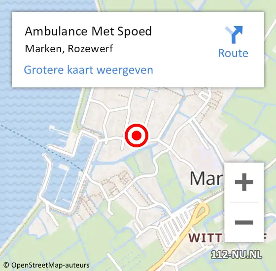 Locatie op kaart van de 112 melding: Ambulance Met Spoed Naar Marken, Rozewerf op 13 april 2018 09:32