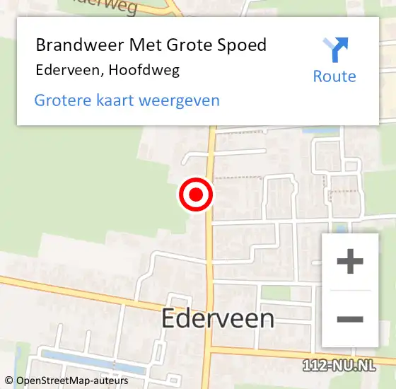 Locatie op kaart van de 112 melding: Brandweer Met Grote Spoed Naar Ederveen, Hoofdweg op 13 april 2018 12:48