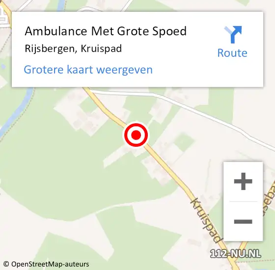 Locatie op kaart van de 112 melding: Ambulance Met Grote Spoed Naar Rijsbergen, Kruispad op 13 april 2018 12:53
