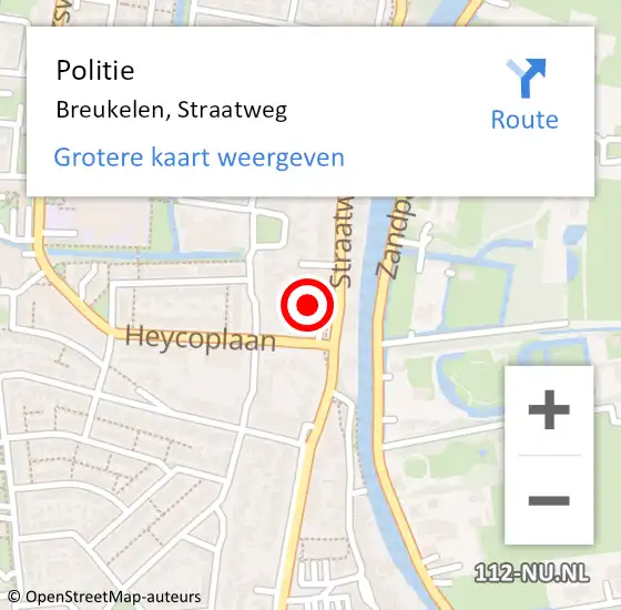 Locatie op kaart van de 112 melding: Politie Breukelen, Straatweg op 13 april 2018 13:12