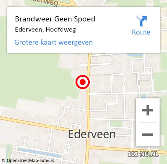 Locatie op kaart van de 112 melding: Brandweer Geen Spoed Naar Ederveen, Hoofdweg op 13 april 2018 13:33