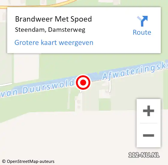 Locatie op kaart van de 112 melding: Brandweer Met Spoed Naar Steendam, Damsterweg op 13 april 2018 16:21