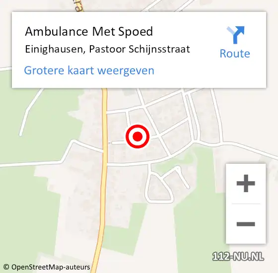 Locatie op kaart van de 112 melding: Ambulance Met Spoed Naar Einighausen, Pastoor Schijnsstraat op 22 februari 2014 00:45