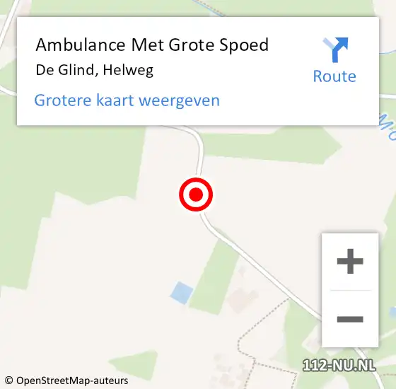 Locatie op kaart van de 112 melding: Ambulance Met Grote Spoed Naar De Glind, Helweg op 13 april 2018 17:59