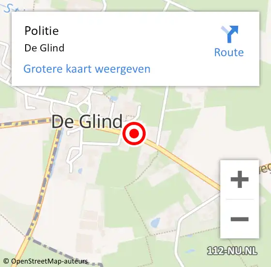 Locatie op kaart van de 112 melding: Politie De Glind op 13 april 2018 18:43