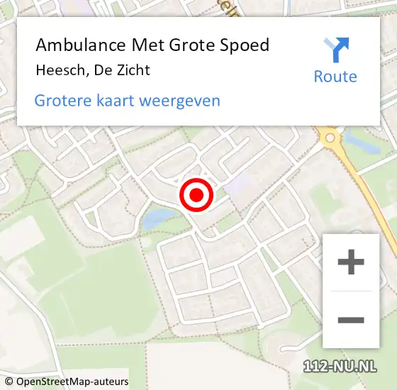 Locatie op kaart van de 112 melding: Ambulance Met Grote Spoed Naar Heesch, De Zicht op 13 april 2018 21:44