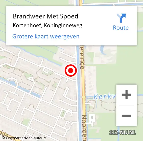 Locatie op kaart van de 112 melding: Brandweer Met Spoed Naar Kortenhoef, Koninginneweg op 14 april 2018 02:52