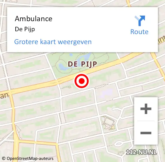 Locatie op kaart van de 112 melding: Ambulance De Pijp op 14 april 2018 05:32