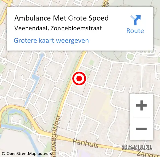 Locatie op kaart van de 112 melding: Ambulance Met Grote Spoed Naar Veenendaal, Zonnebloemstraat op 14 april 2018 06:31