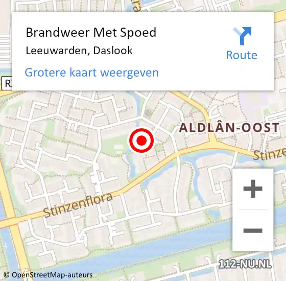 Locatie op kaart van de 112 melding: Brandweer Met Spoed Naar Leeuwarden, Daslook op 14 april 2018 07:40