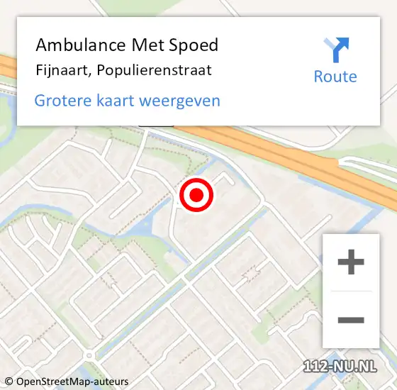 Locatie op kaart van de 112 melding: Ambulance Met Spoed Naar Fijnaart, Populierenstraat op 14 april 2018 07:44