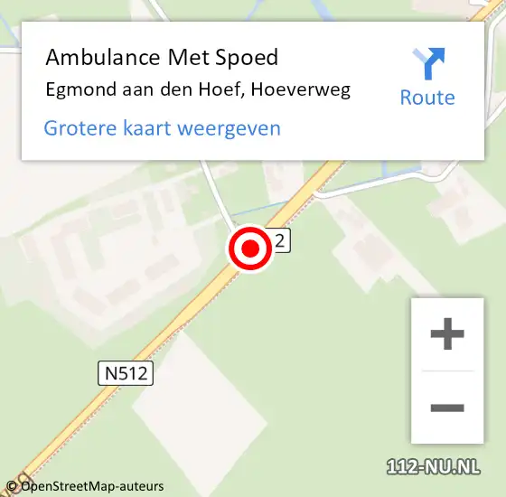 Locatie op kaart van de 112 melding: Ambulance Met Spoed Naar Egmond aan den Hoef, Hoeverweg op 14 april 2018 09:25