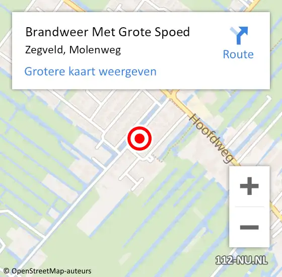 Locatie op kaart van de 112 melding: Brandweer Met Grote Spoed Naar Zegveld, Molenweg op 14 april 2018 09:29