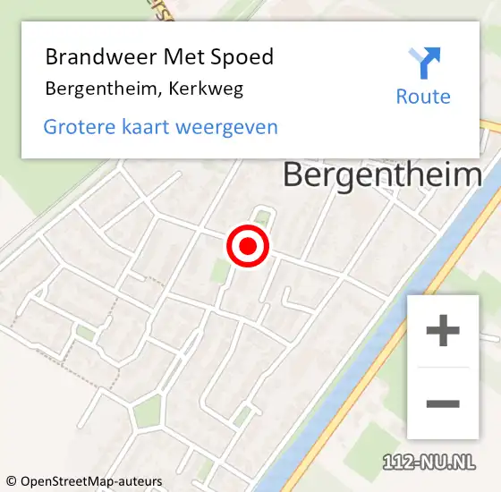 Locatie op kaart van de 112 melding: Brandweer Met Spoed Naar Bergentheim, Kerkweg op 14 april 2018 09:30