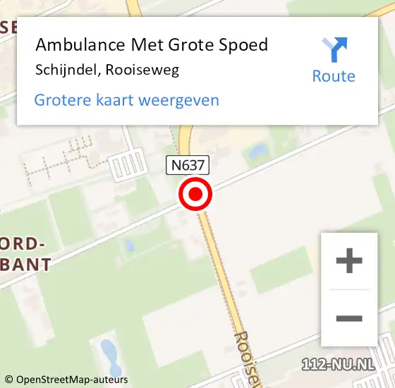 Locatie op kaart van de 112 melding: Ambulance Met Grote Spoed Naar Schijndel, Rooiseweg op 14 april 2018 10:35