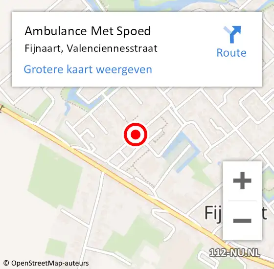 Locatie op kaart van de 112 melding: Ambulance Met Spoed Naar Fijnaart, Valenciennesstraat op 14 april 2018 12:26