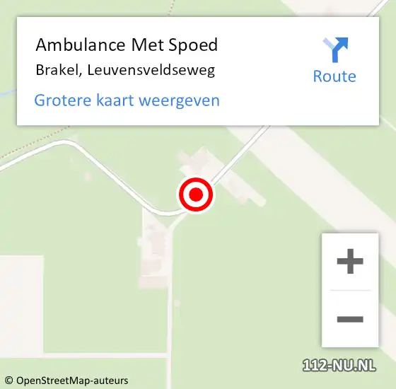 Locatie op kaart van de 112 melding: Ambulance Met Spoed Naar Brakel, Leuvensveldseweg op 14 april 2018 12:48