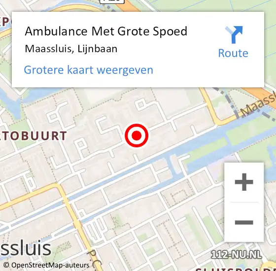 Locatie op kaart van de 112 melding: Ambulance Met Grote Spoed Naar Maassluis, Lijnbaan op 14 april 2018 14:05